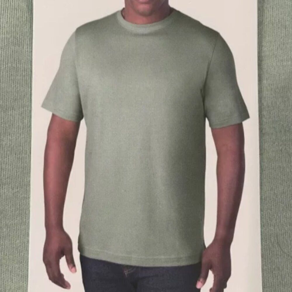 Kirkland Signature Men's Peruvian Prima Cotton Tee Sage Green Small - Picture 2 of 5